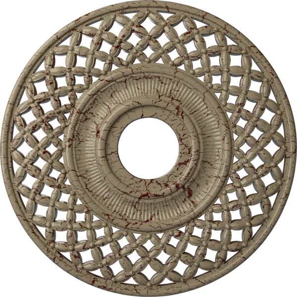 Ekena Millwork Robin Ceiling Medallion (Canopies up to 6 1/4"), 22 1/4"OD x 4 3/4"ID x 1 1/4"P, Gobi Desert Crackle CM22RBGDC - main